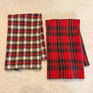 Mud Pie Christmas Plaid Hand Towel Set | 100% Cotton Kitchen Bathroom Decor